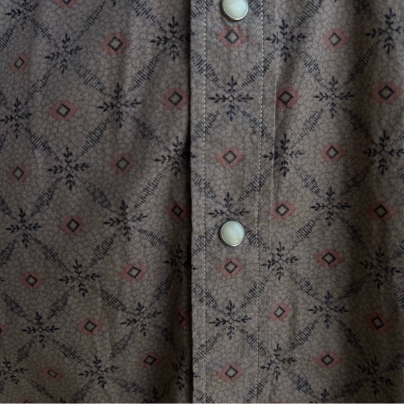 Vintage Lucky Brand Western Brown Button Up Shirt Patterned Large Rick Grimes - Picture 12 of 15